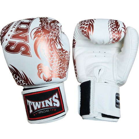 Boxing Gloves Twins Special FBGV-49 Copper White Fancy Muay Thai Style