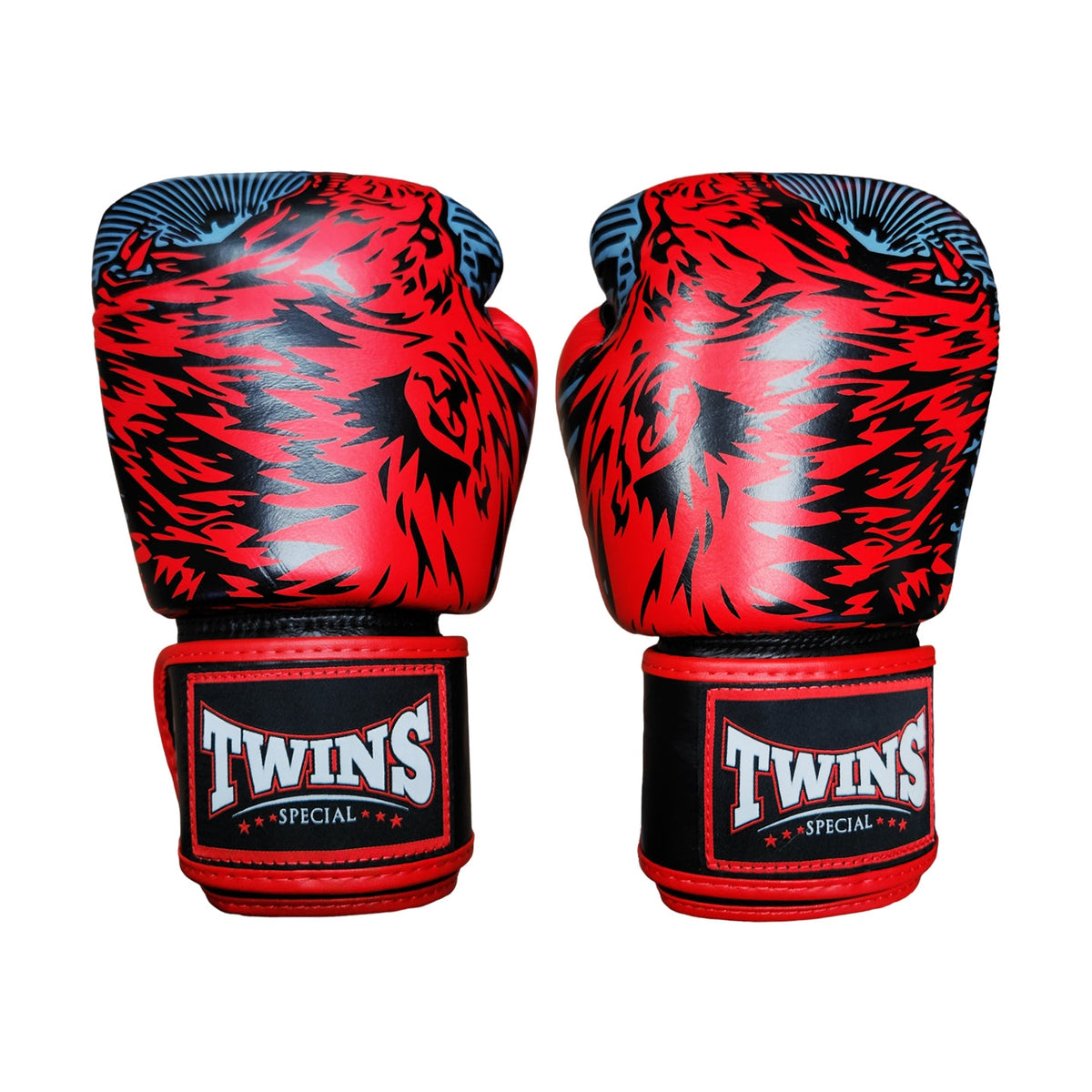 Twins Special FBGV-50 Wolf Fancy Boxing Gloves, Red, view 2