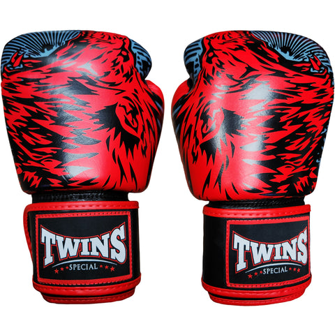 Boxing Gloves Twins Special FBGV-50 Wolf Red Fancy Muay Thai Style