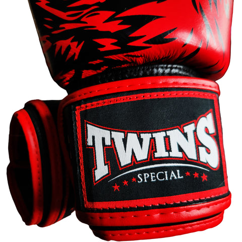 Boxing Gloves Twins Special FBGV-50 Wolf Red Fancy Muay Thai Style