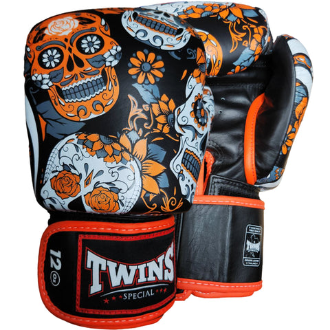 Boxing Gloves Twins Special FBGV-53 Orange Fancy Muay Thai Style