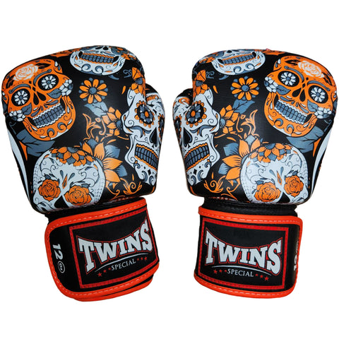 Boxing Gloves Twins Special FBGV-53 Orange Fancy Muay Thai Style