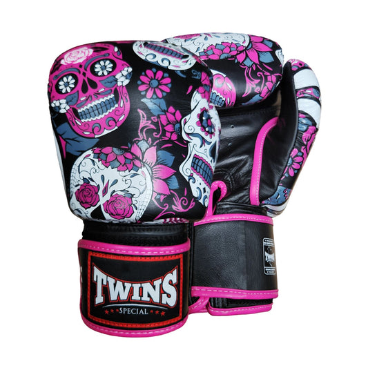 Twins Special FBGV-53 Skull Fancy Boxing Gloves, Pink, view 1