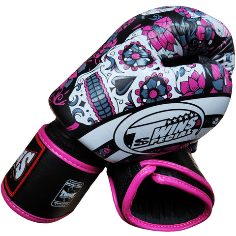 Boxing Gloves Twins Special FBGV-53 Pink Fancy Muay Thai Style