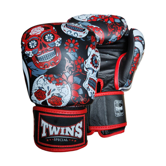 Twins Special FBGV-53 Skull Fancy Boxing Gloves, Red, view 1