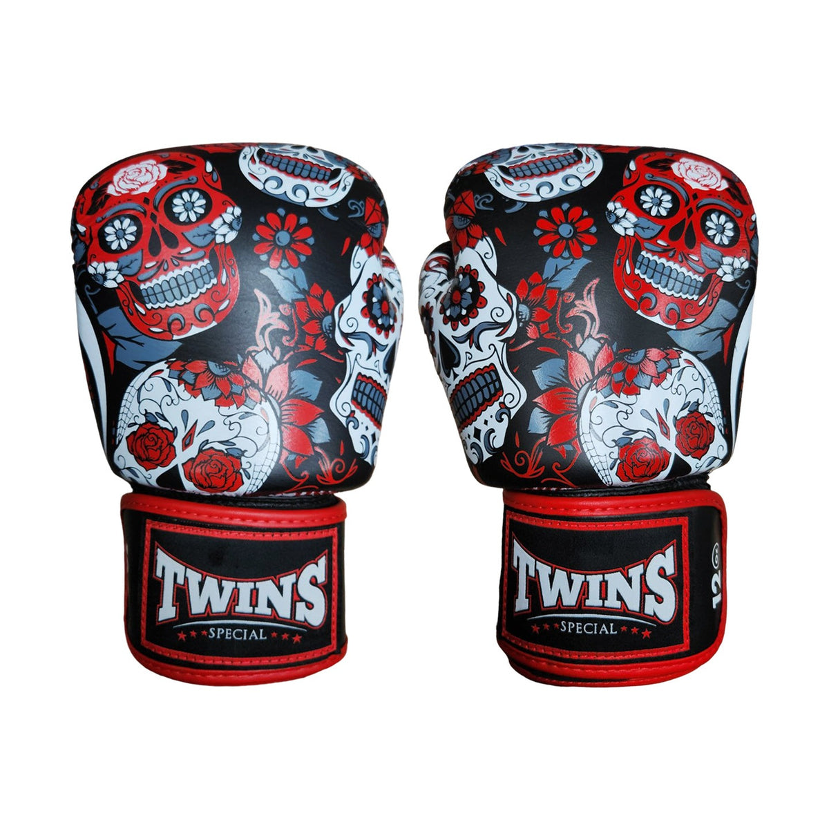 Twins Special FBGV-53 Skull Fancy Boxing Gloves, Red, view 2