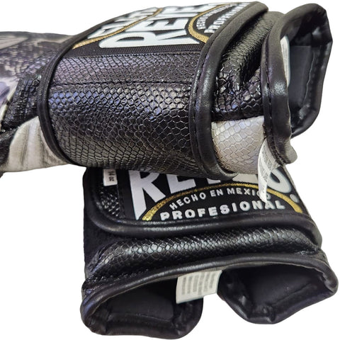 Boxing Gloves Cleto Reyes Hook Loop Silver Black Steel Snake