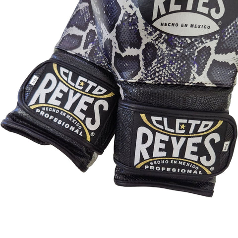 Boxing Gloves Cleto Reyes Hook Loop Silver Black Steel Snake