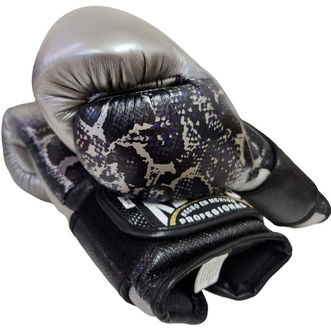 Boxing Gloves Cleto Reyes Hook Loop Silver Black Steel Snake