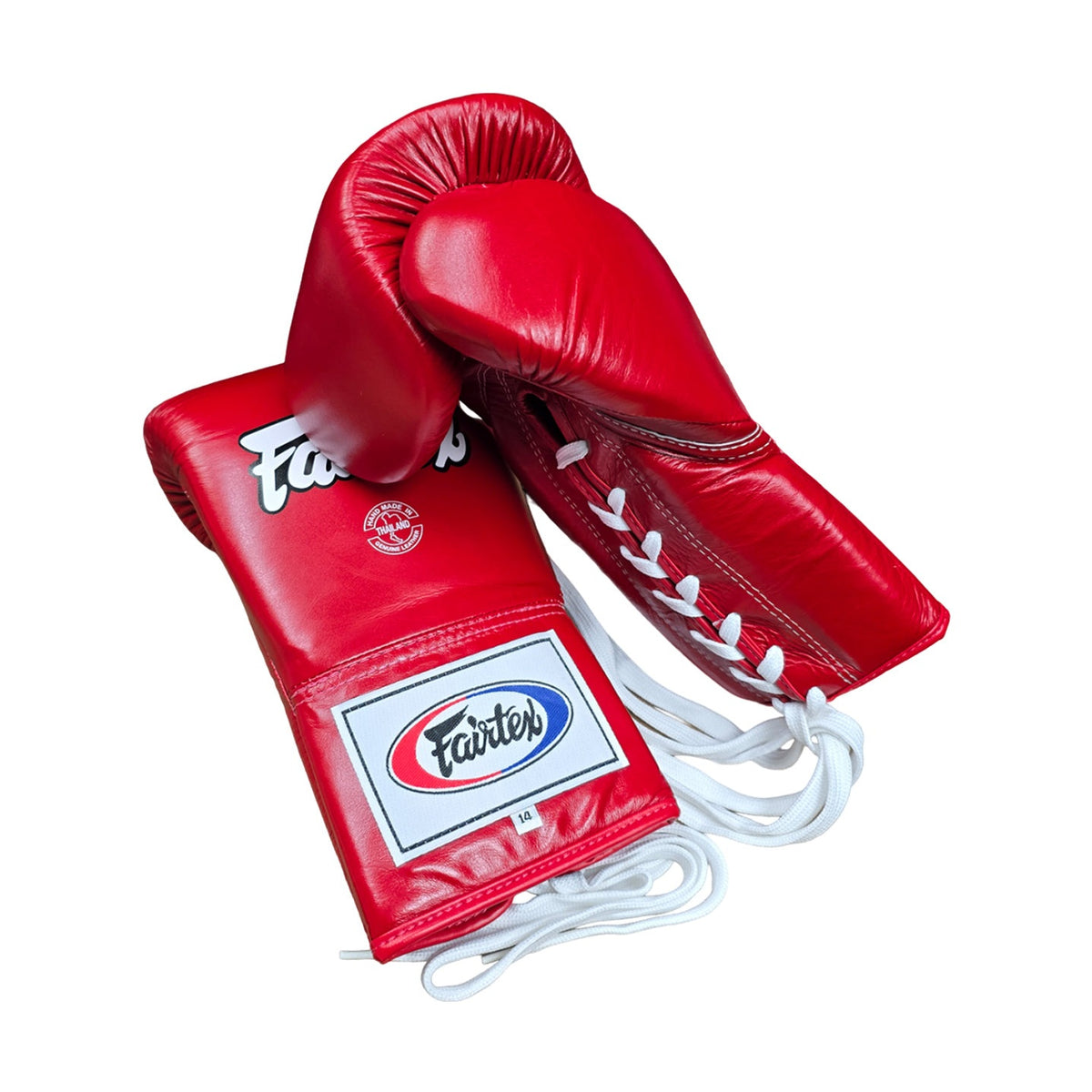 Fairtex BGL6 Lace-Up Boxing Gloves, Red, view 4