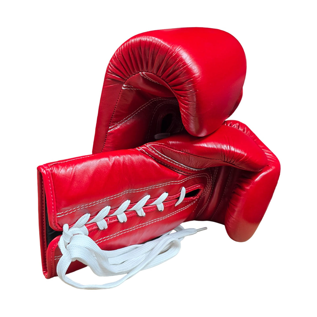 Fairtex BGL6 Lace-Up Boxing Gloves, Red, view 6
