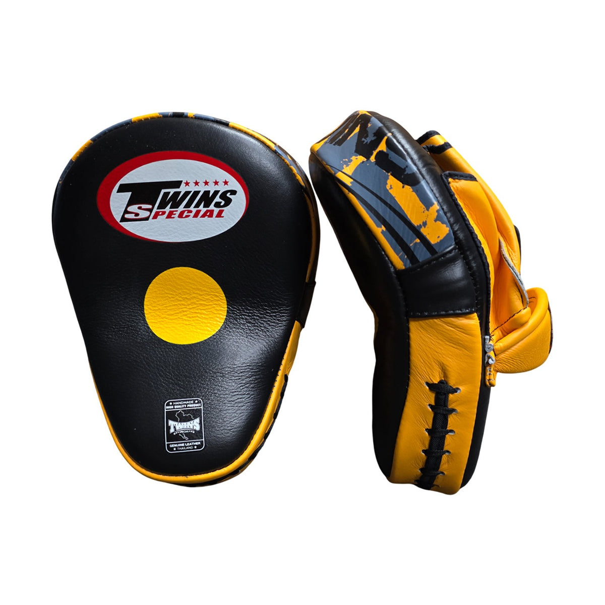 Twins Special PML-10 Curved Focus Mitts, Black Yellow, view 1