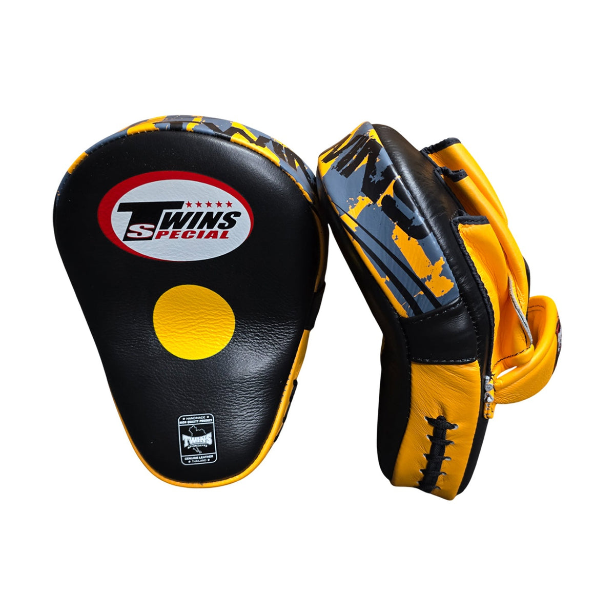 Twins Special PML-10 Curved Focus Mitts, Black Yellow, view 5