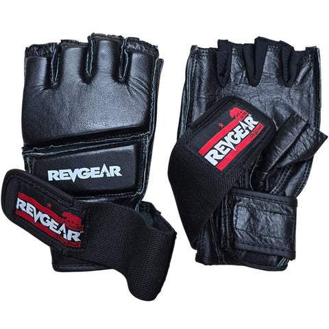 Gloves MMA Grappling Revgear Black Leather