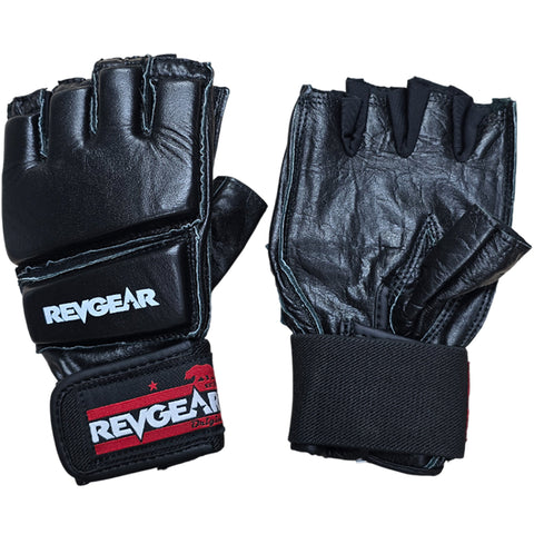 Gloves MMA Grappling Revgear Black Leather