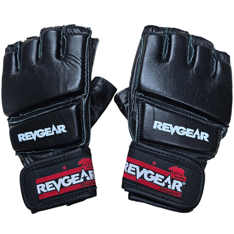 Gloves MMA Grappling Revgear Black Leather