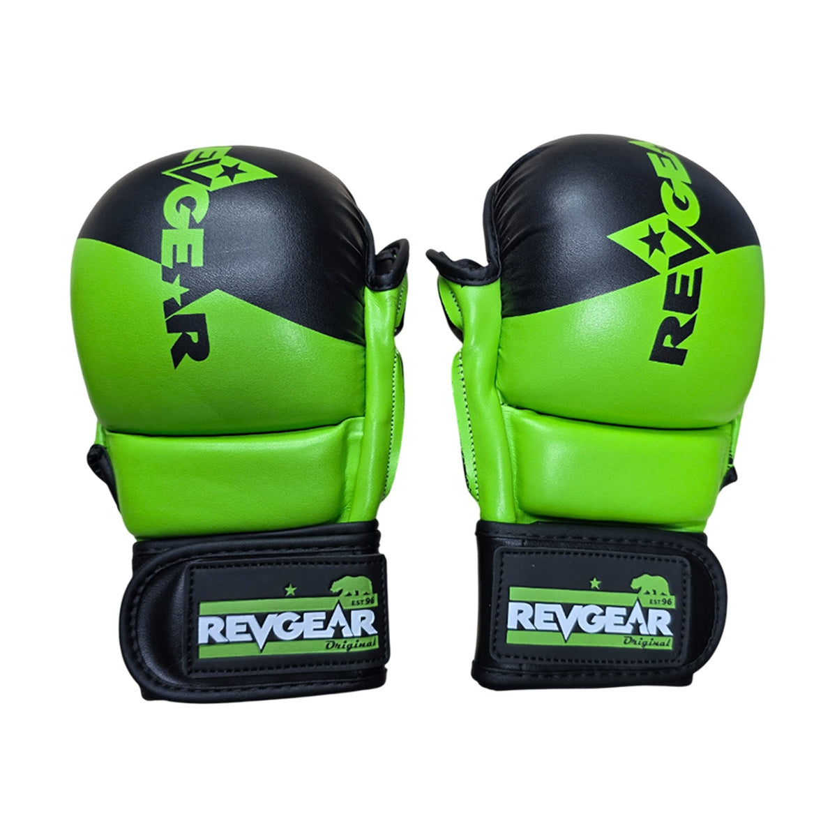 Gloves MMA Revgear Pinnacle P4 Training and Sparring Black Green (Synthetic Leather)