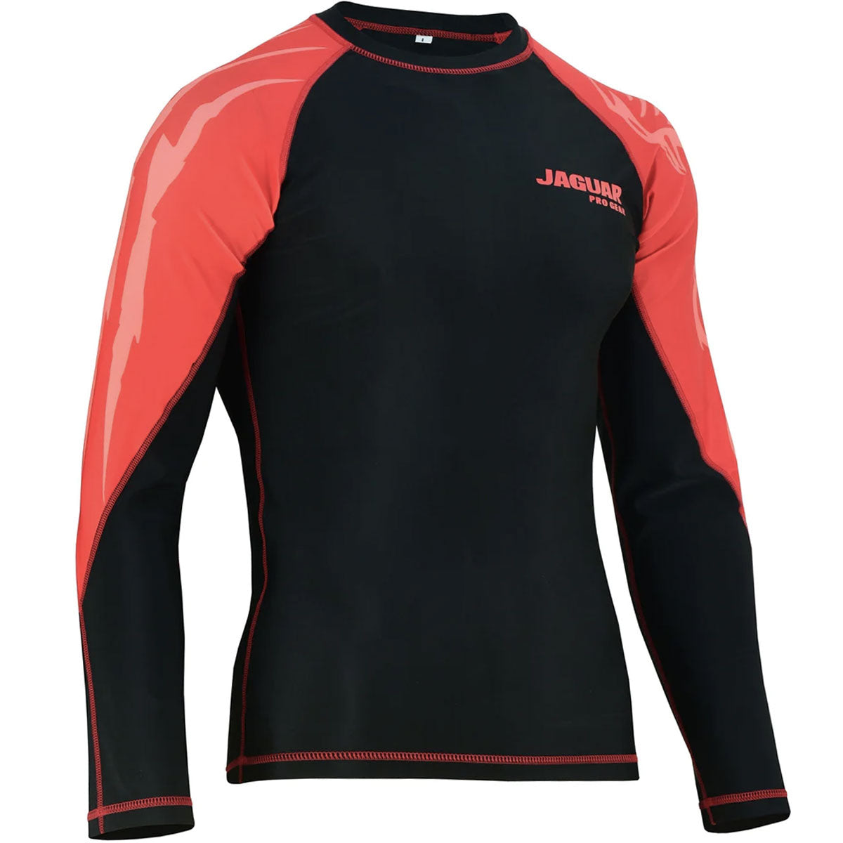 Rash Guard Long Sleeve Jaguar Pro Gear For Mixed Martial Arts Black Red