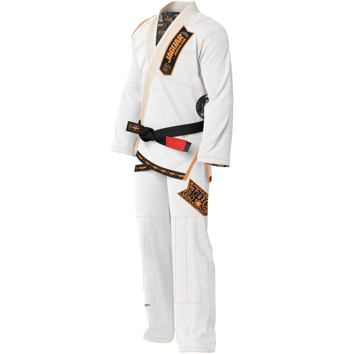 BJJ GI Jaguar Pro Signature Brazilian Jiu Jitsu Kimono Uniform Unisex (White)