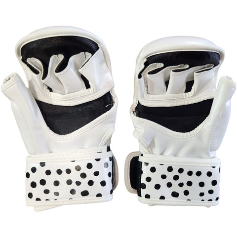 MMA Gloves Polkadot Techniques Canada White