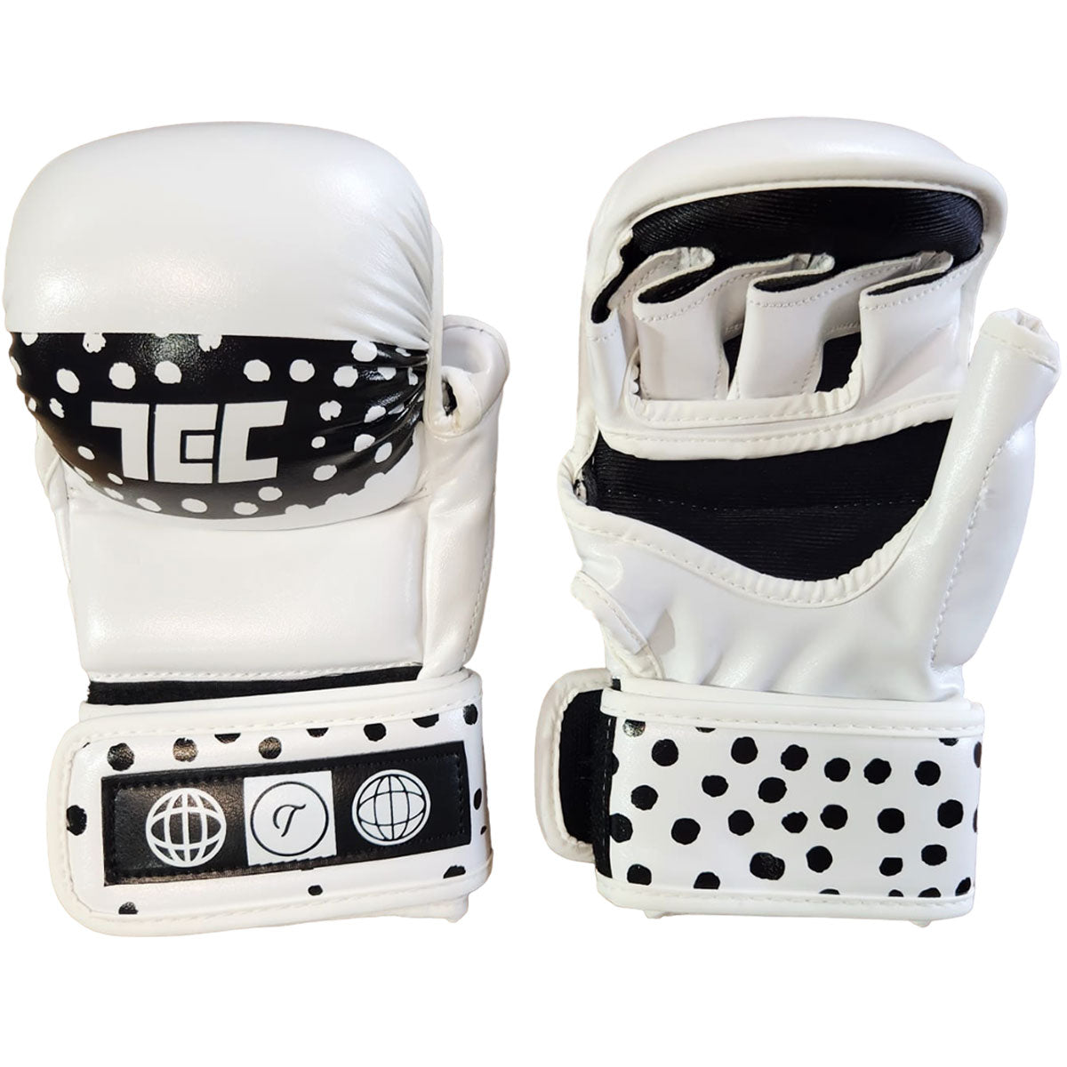 MMA Gloves Polkadot Techniques Canada White