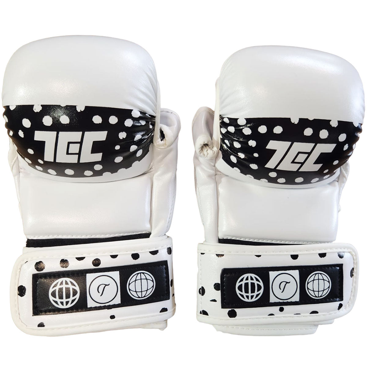 MMA Gloves Polkadot Techniques Canada White