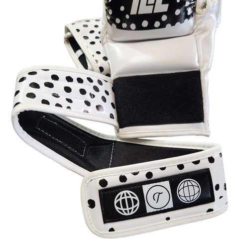 MMA Gloves Polkadot Techniques Canada White