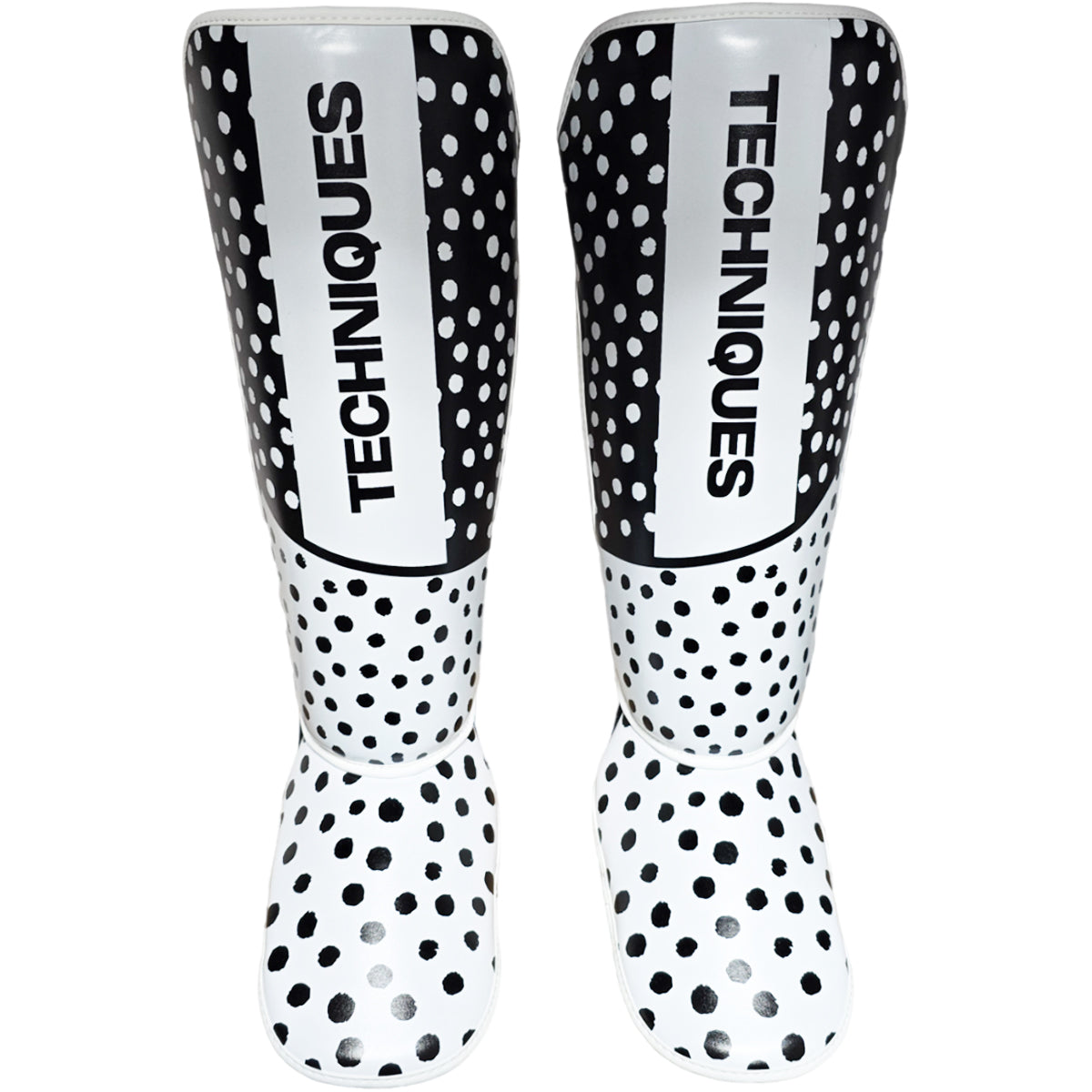 Shin Guards Boxing Polkadot Techniques Canada White Black