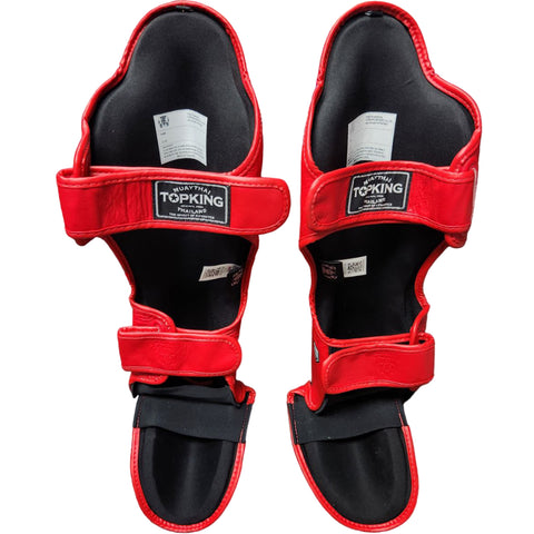 Shin Guards Top King Boxing TKSGP-GL Red