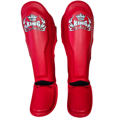 Shin Guards Top King Boxing TKSGP-GL Red (Old Logo)