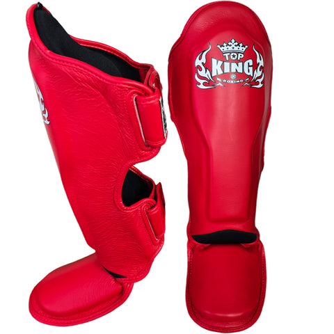 Shin Guards Top King Boxing TKSGP-GL Red (Old Logo)