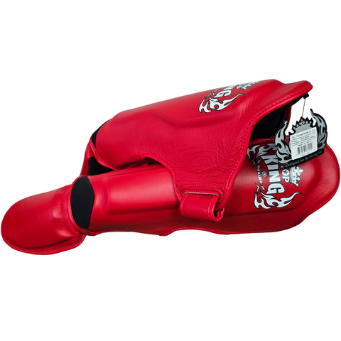 Shin Guards Top King Boxing TKSGP-GL Red (Old Logo)