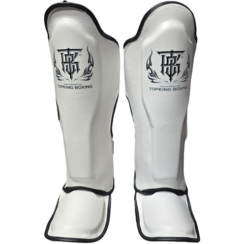 Shin Guards Top King Boxing TKSGP-GL White Black