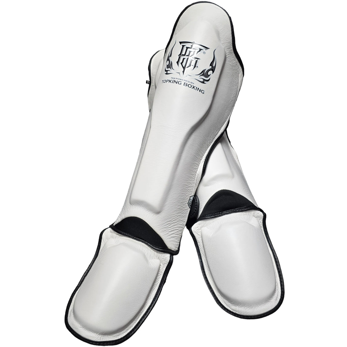 Shin Guards Top King Boxing TKSGP-GL White Black