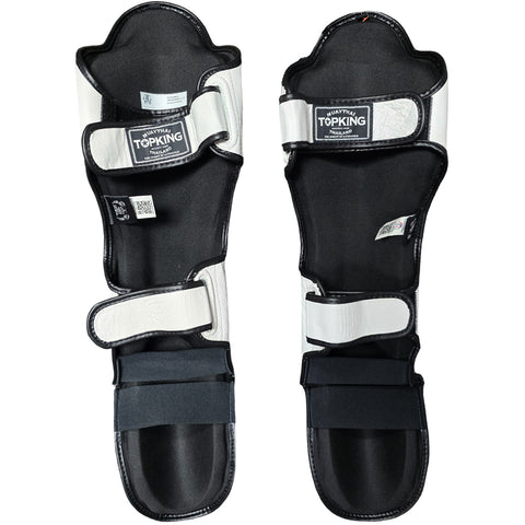 Shin Guards Top King Boxing TKSGP-GL White Black