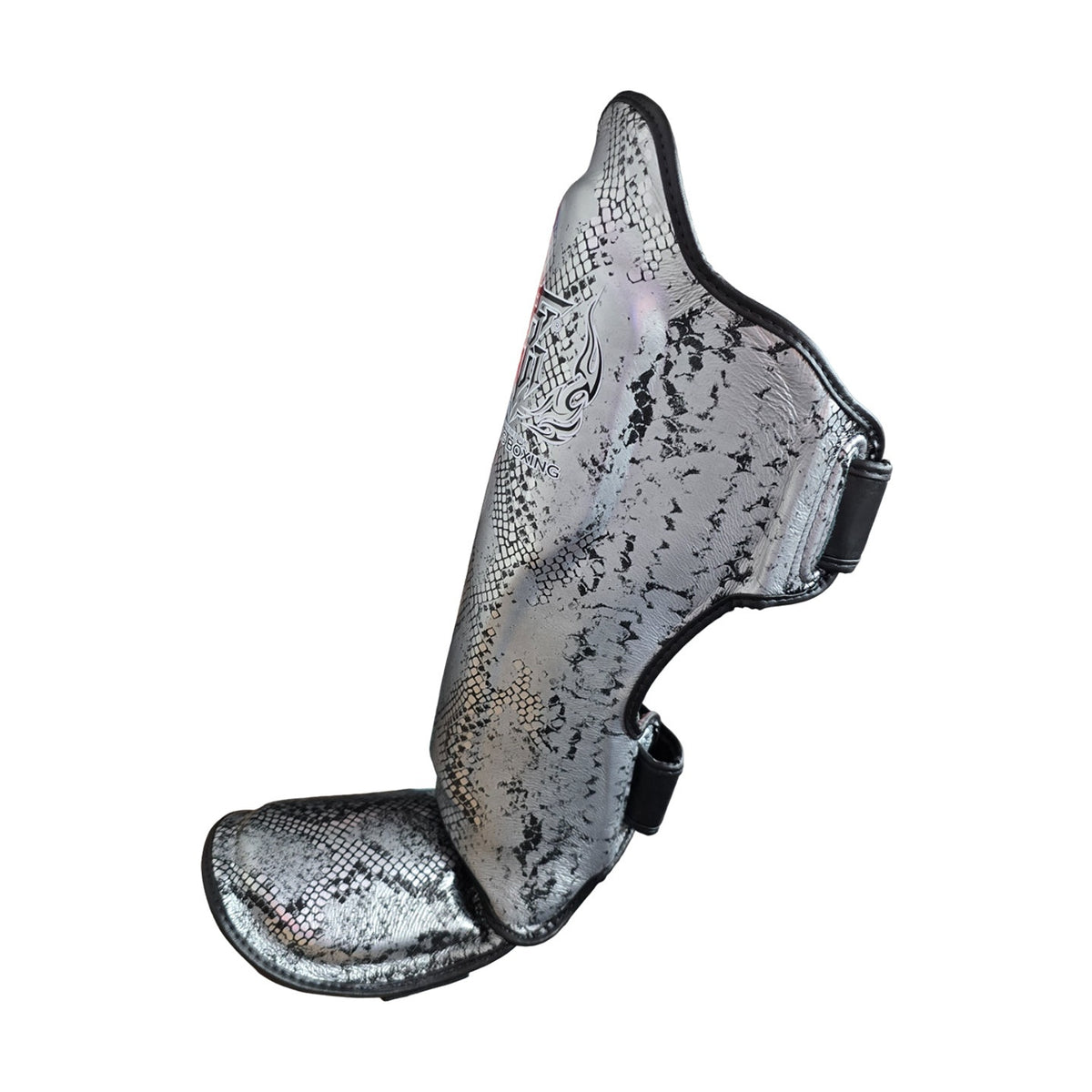 Top King TKSGSS-02 Super Snake Shin Guards, Silver Black, view 3