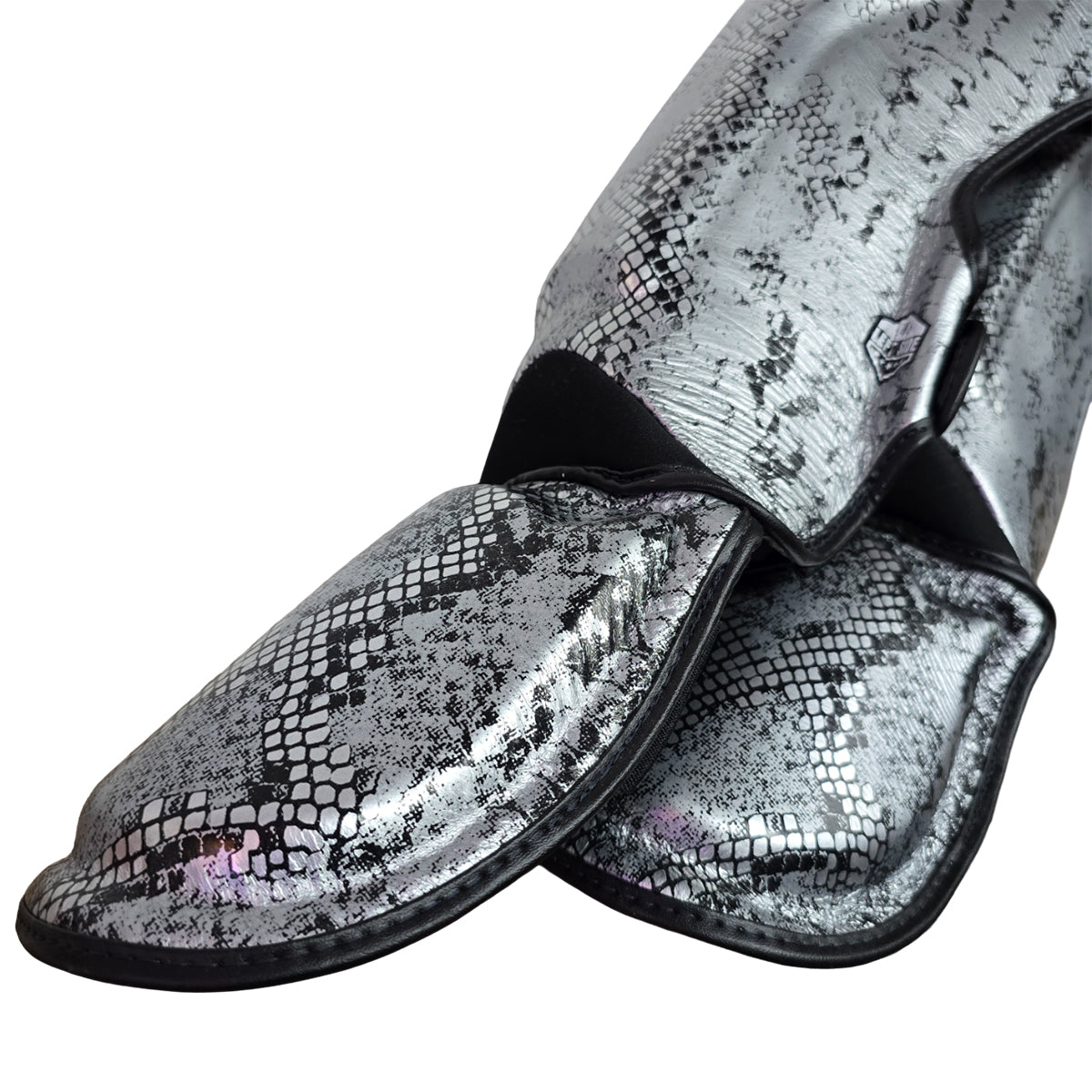 Top King TKSGSS-02 Super Snake Shin Guards, Silver Black, view 7