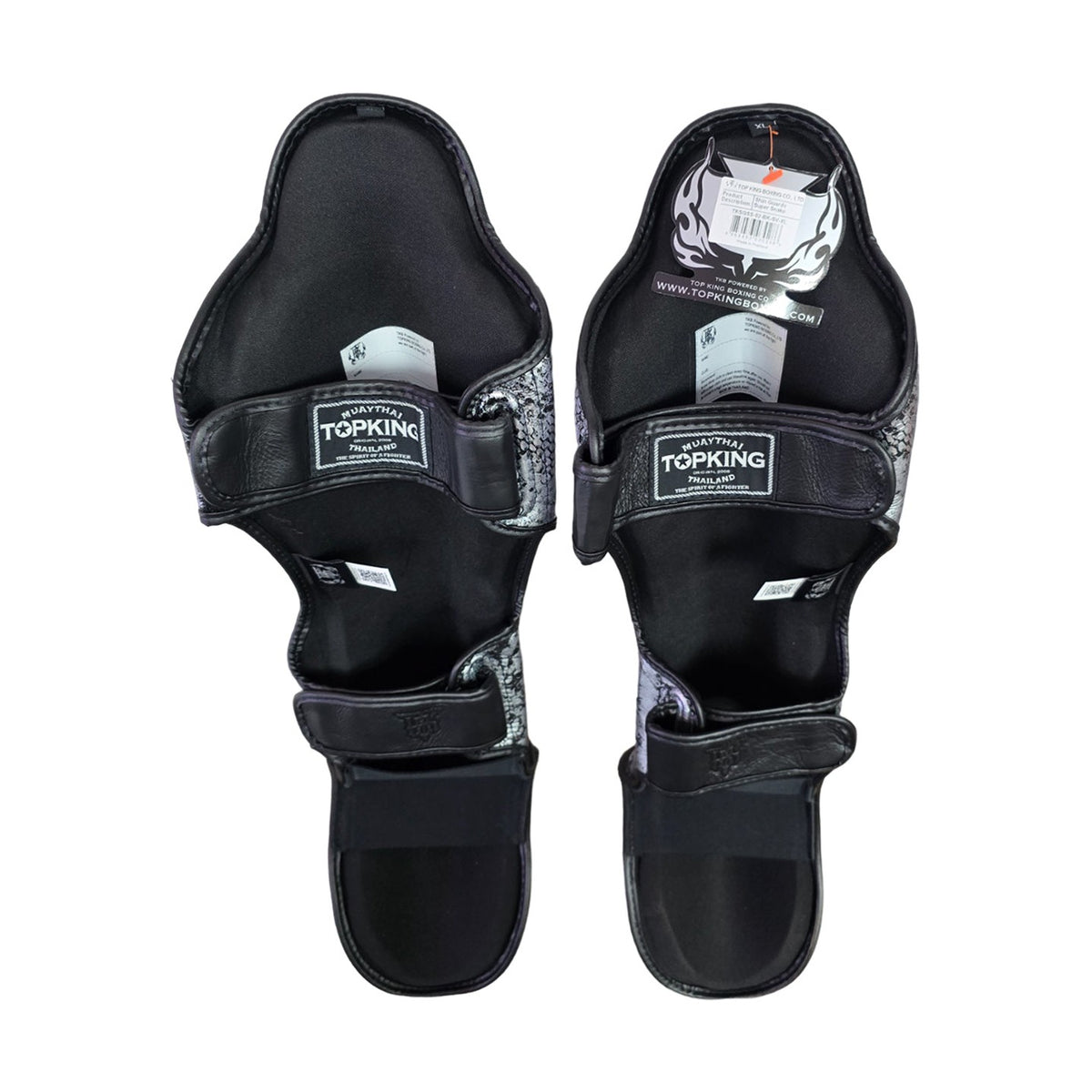 Top King TKSGSS-02 Super Snake Shin Guards, Silver Black, view 8