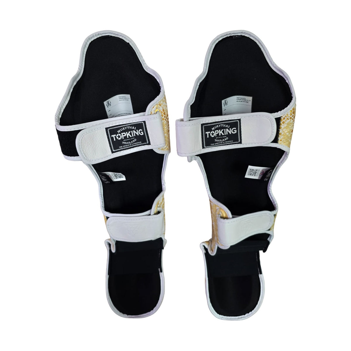 Top King TKSGSS-02 Super Snake Shin Guards, White Gold, view 5