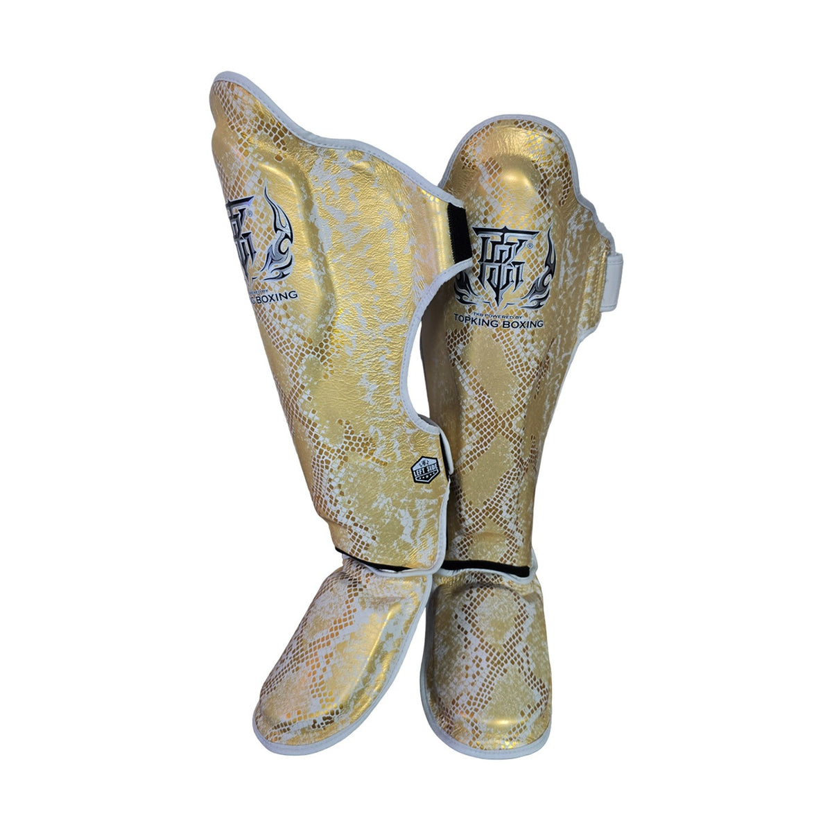 Top King TKSGSS-02 Super Snake Shin Guards, White Gold, view 6