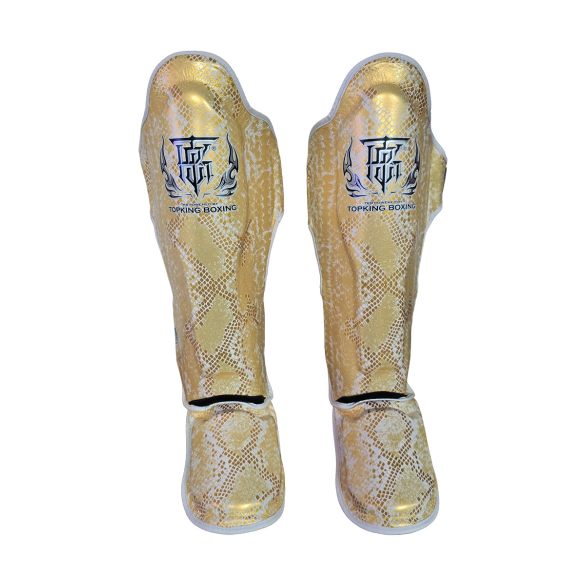 Top King TKSGSS-02 Super Snake Shin Guards, White Gold, view 7