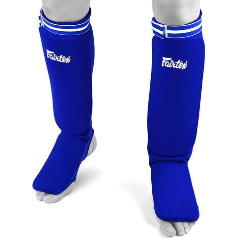 Shin Pads Elastic Fairtex SPE1 Blue For Martial Arts