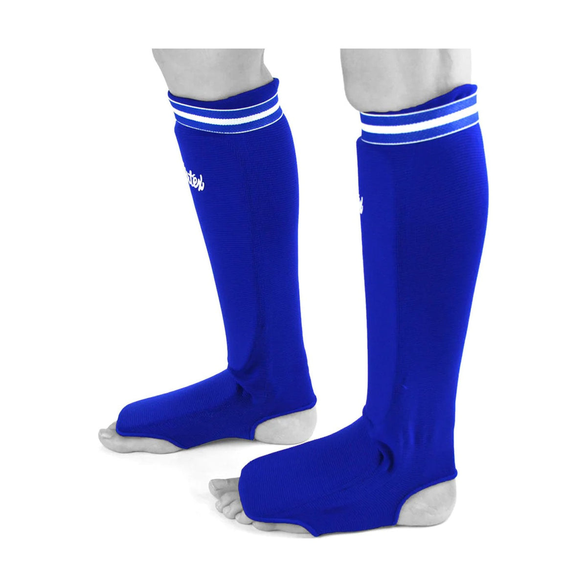 Fairtex SPE1 Elastic Shin Pads, Blue, view 2