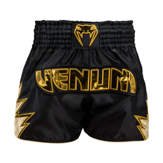 Venum Inferno Muay Thai Shorts, Black/Gold, view 1