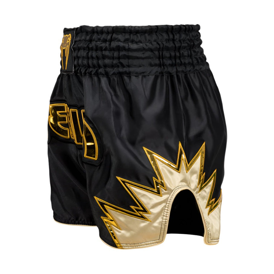 Venum Inferno Muay Thai Shorts, Black/Gold, view 3