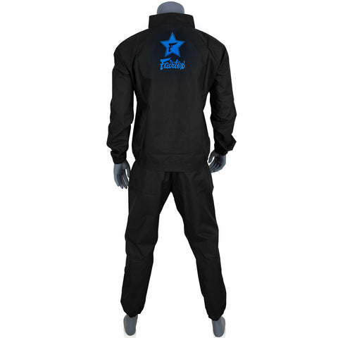 Sweat Sauna Suit Fairtex VS3 Vinyl Black Blue (Jacket and Pants)