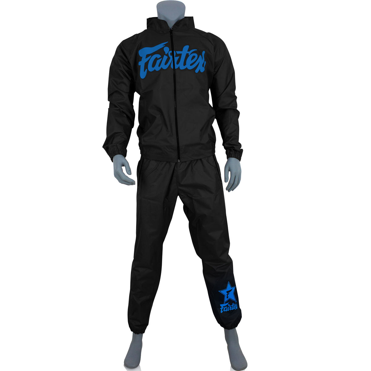 Sweat Sauna Suit Fairtex VS3 Vinyl Black Blue (Jacket and Pants)