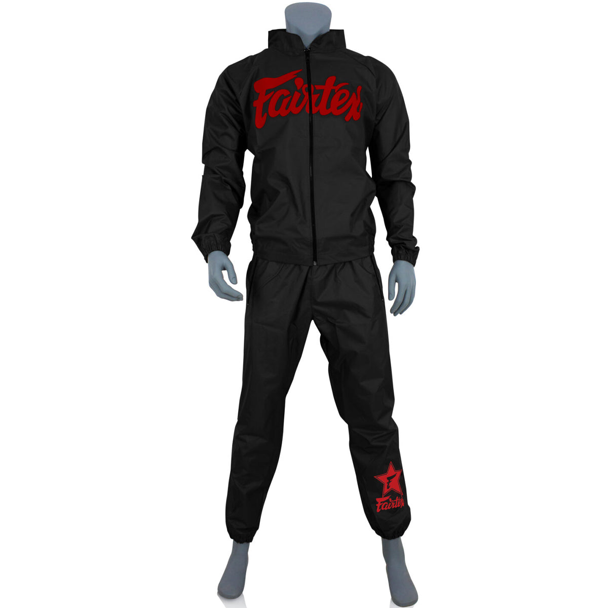 Sweat Sauna Suit Fairtex VS3 Vinyl Black Red (Jacket and Pants)