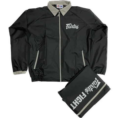 Sweat Sauna Suit Fairtex VS4 Vinyl Black Grey (Jacket and Pants)