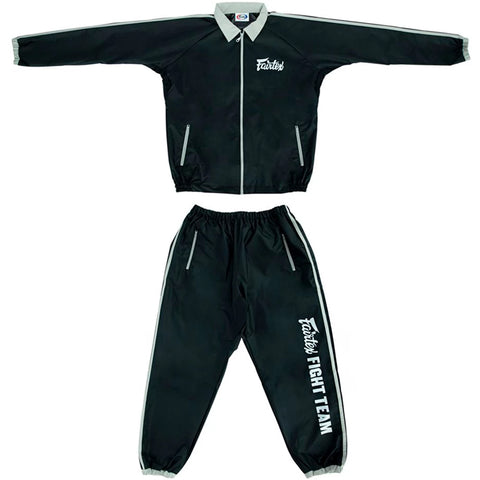 Sweat Sauna Suit Fairtex VS4 Vinyl Black Grey (Jacket and Pants)